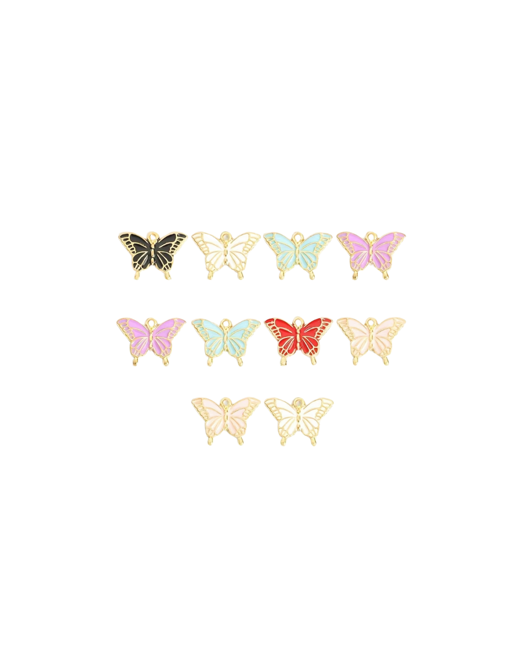 Enamel Colored Butterflies