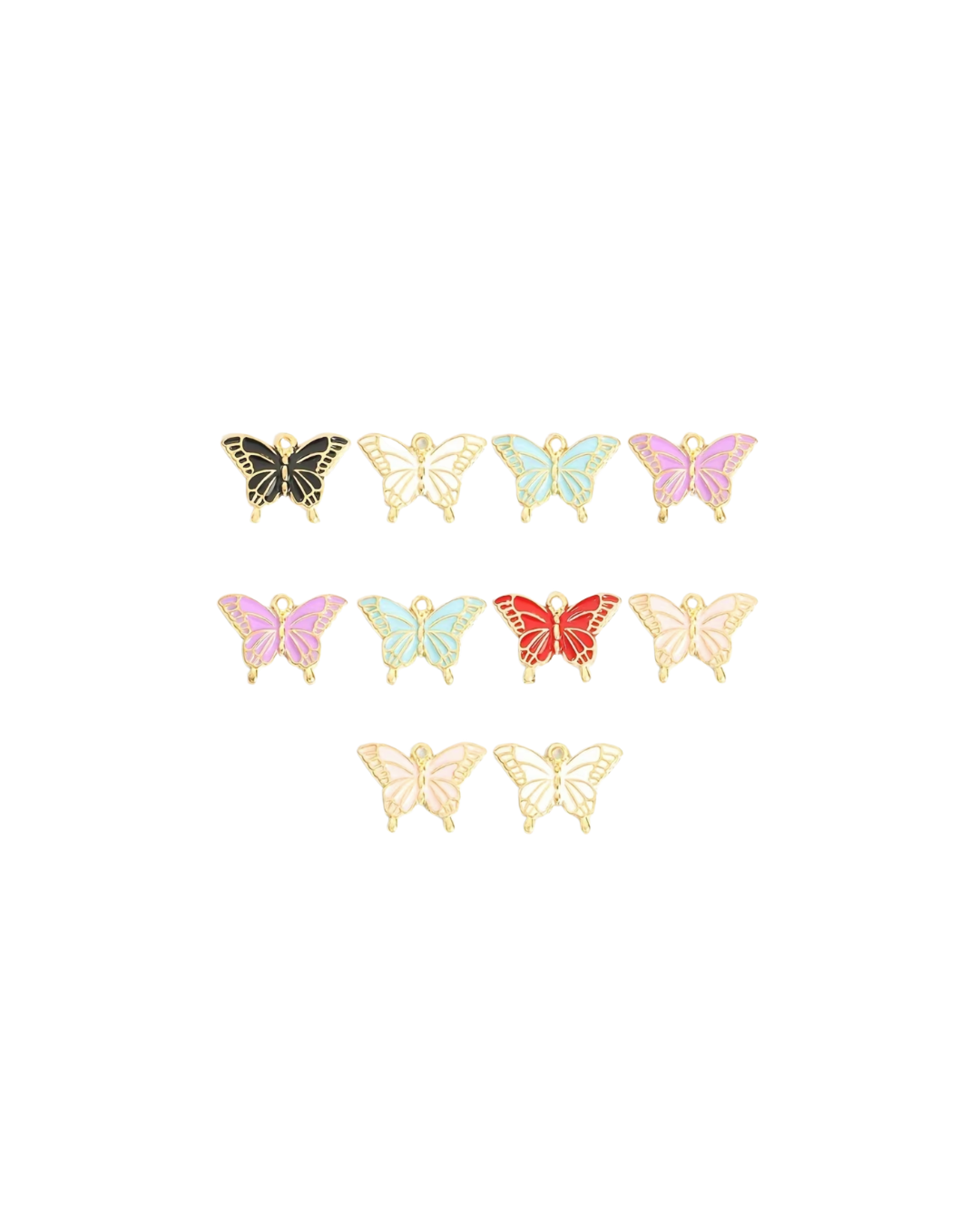 Enamel Colored Butterflies