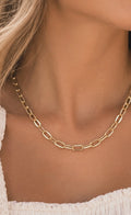 Gold chunky oval paperclip chain