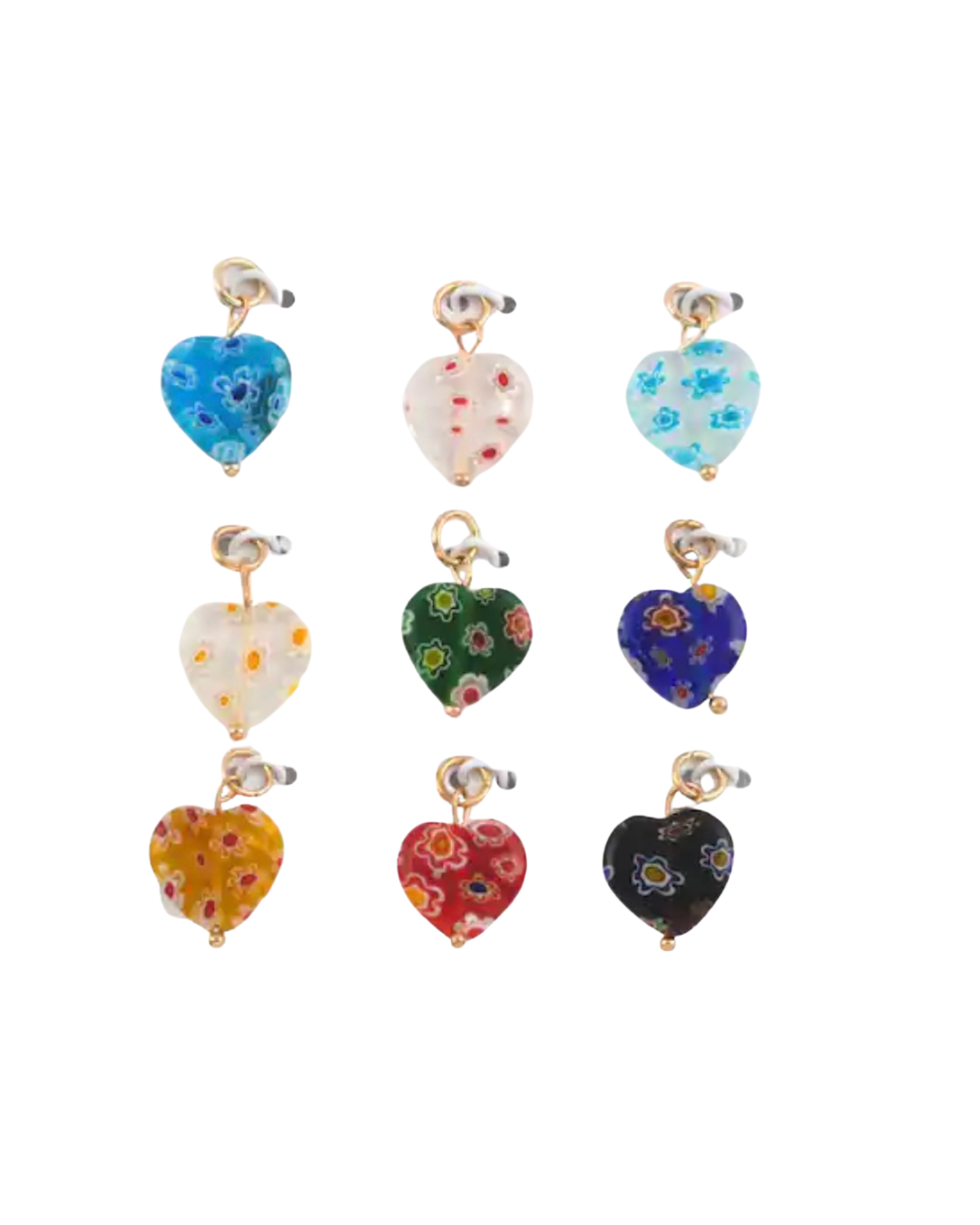 Glass Heart Charms