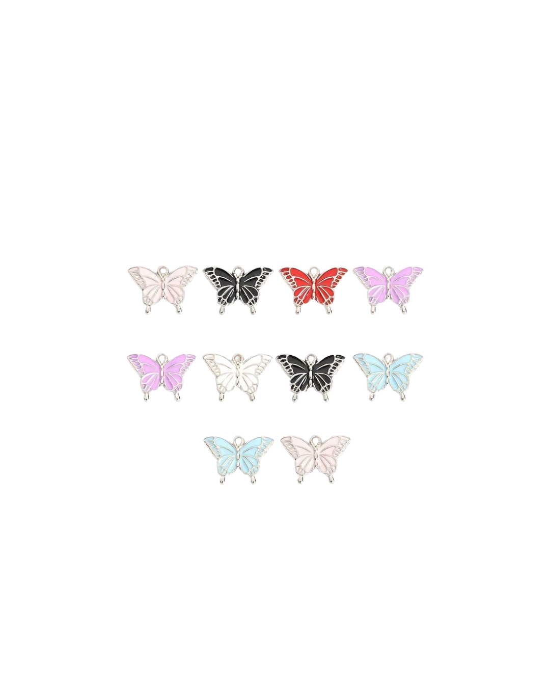 Enamel Colored Butterflies