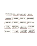 Rectangle Silver Words