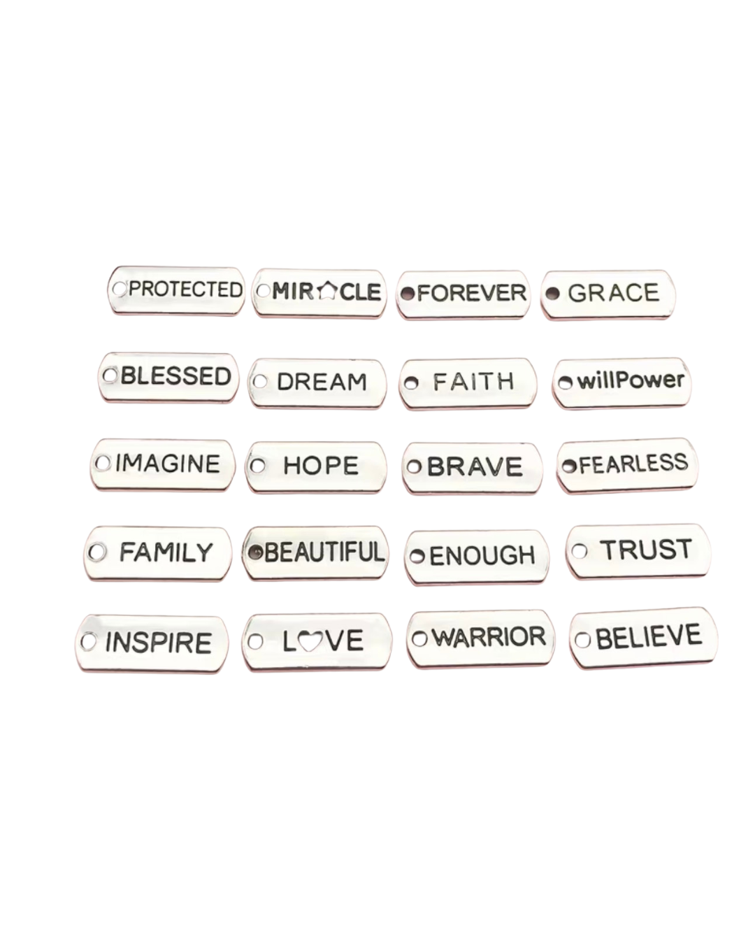Rectangle Silver Words