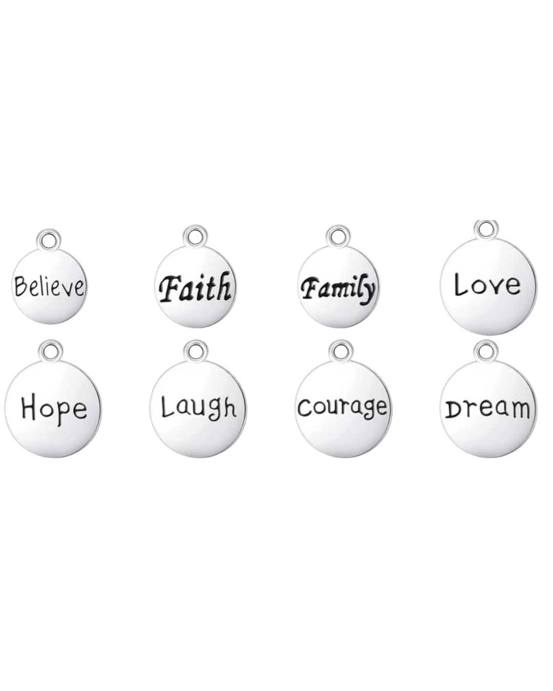 Silver Word Charms