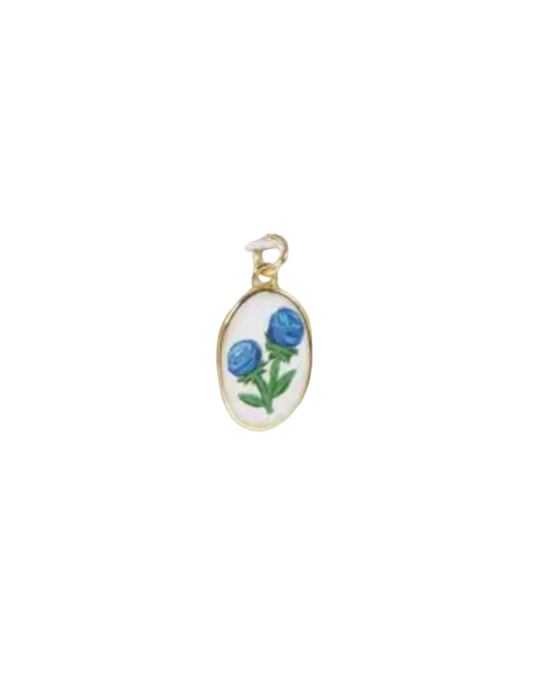 Blue Floral Stamp Charm