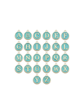 Teal Enamel Letters