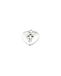Silver heart cross charm